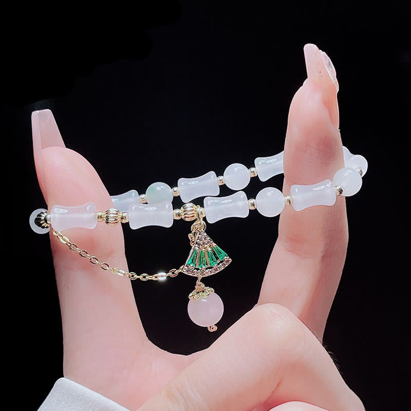 KarmaRipple's Tianshan Ivory Jade Bamboo Pattern Fortune Blessing Bracelet p8
