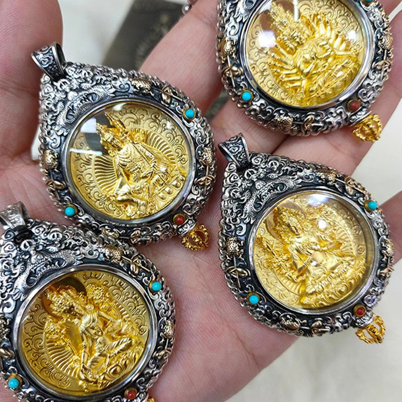 KarmaRipple's Chinese Zodiac Natal Buddha Thangka Nine Palaces Eight Diagrams Wealth Rotatable Pendant Necklace p14