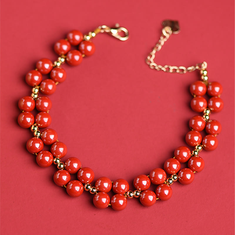 KarmaRipple's Authentic Cinnabar Beaded Blessing Bracelet p8
