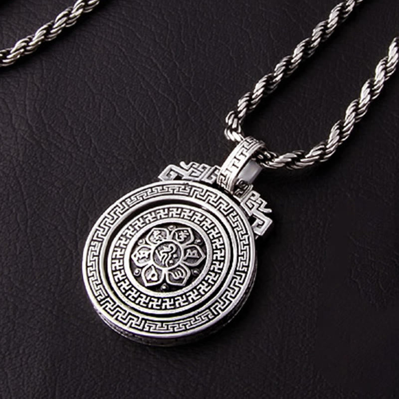 KarmaRipple's Tibetan Om Mani Padme Hum Double Dorje Vajra Rotatable Purity Peace Pendant Necklace p12