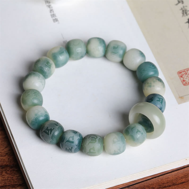KarmaRipple's Bodhi Seed Om Mani Padme Hum Engraved Keep Away Evil Spirits Bracelet p4
