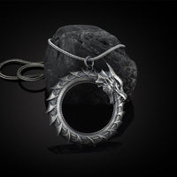 KarmaRipple's Pure Tin Dragon Snake Protection Pendant Necklace