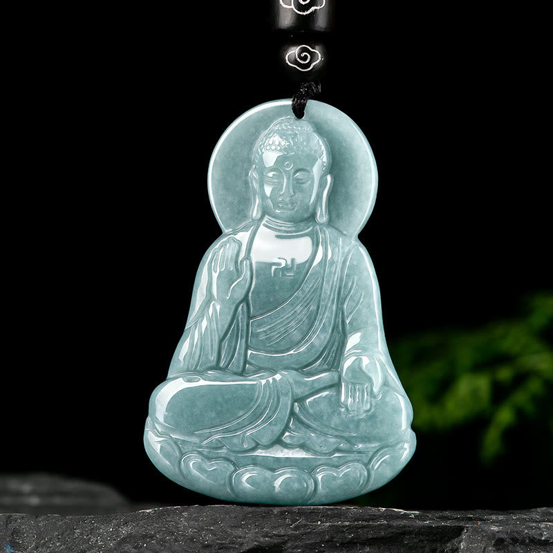 KarmaRipple's Amitabha Buddha Authentic Jade Lotus Amulet Compassion String Pendant Necklace p2