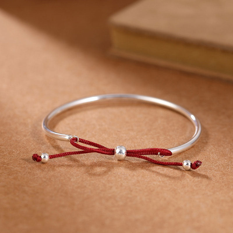 KarmaRipple's 925 Sterling Silver Red String Balancing Weave Bracelet p5