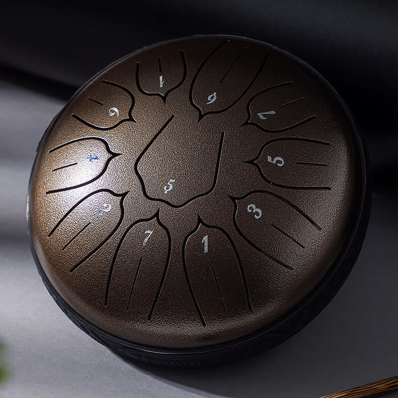 KarmaRipple's Steel Tongue Drum Sound Balancing Meditation Yoga Lotus Drum Kit 11 Note 6 Inch p7