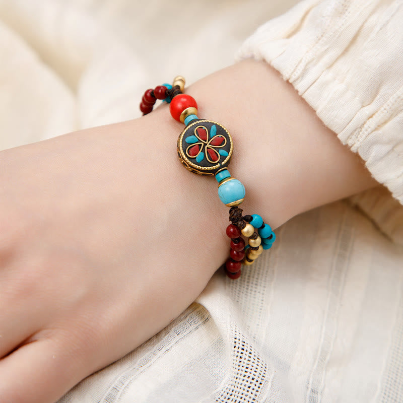 KarmaRipple's Tibetan Turquoise Om Mani Padme Hum Protection Strength Bracelet p22