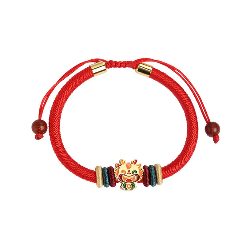 KarmaRipple's Handmade 925 Sterling Silver Year of the Dragon Cute Chinese Zodiac Fortune Woven Red Bracelet p18