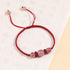 Three Beads Red Bracelet(Wrist Circumference 14-20cm)