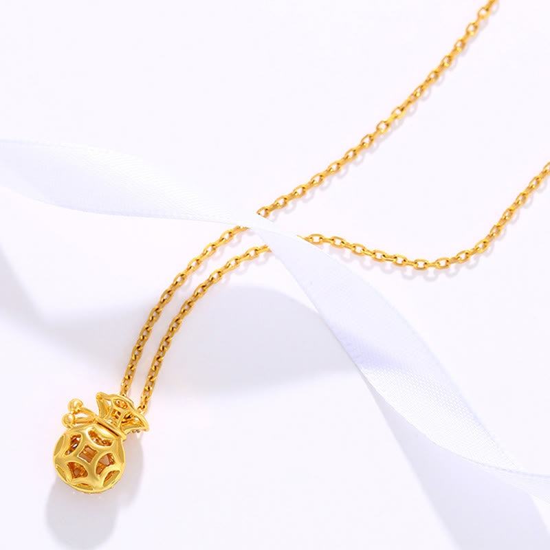 KarmaRipple's 24K Gold Plated Fu Character Fortune Money Bag Pendant Necklace p6