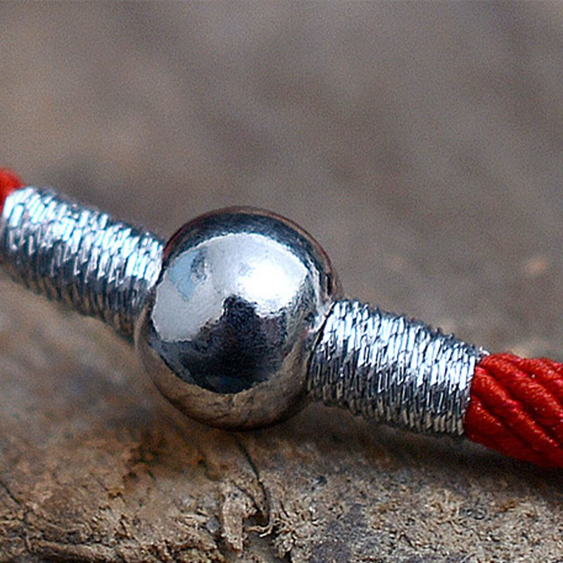 KarmaRipple's 925 Sterling Silver Fortunate Bead Protection Red String Bracelet p10