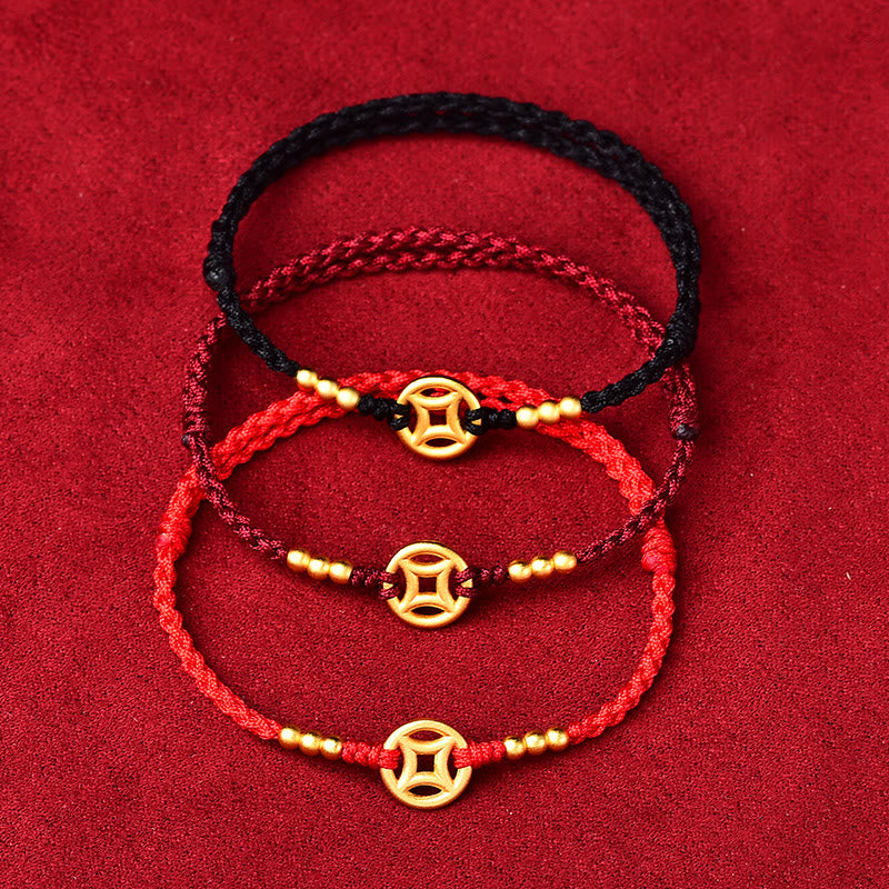 KarmaRipple's Bronze Coin Strength Woven String Bracelet Anklet p3