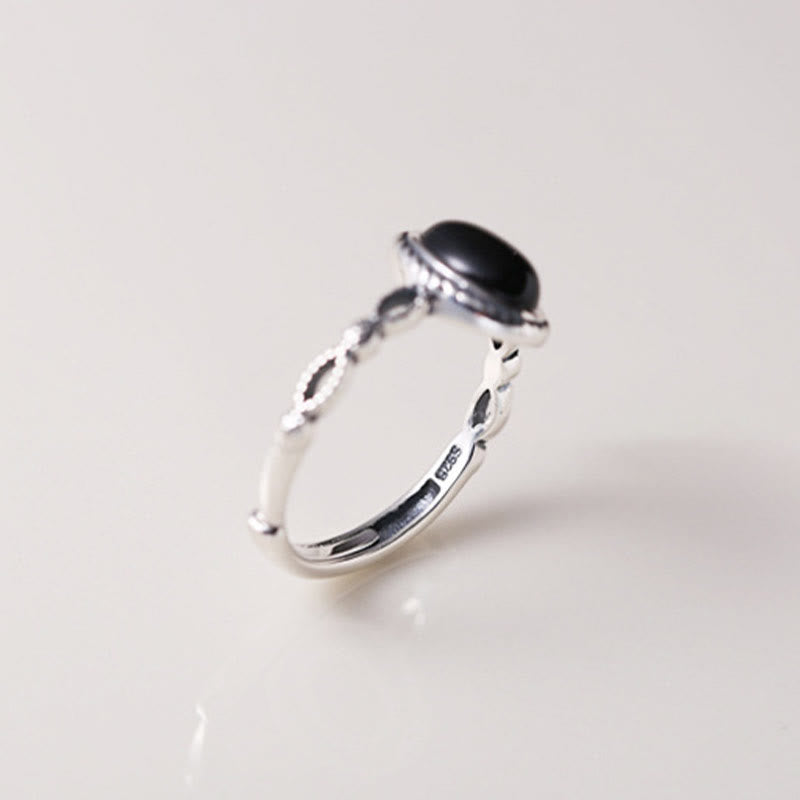 KarmaRipple's 925 Sterling Silver Black Onyx Fortune Ring p6