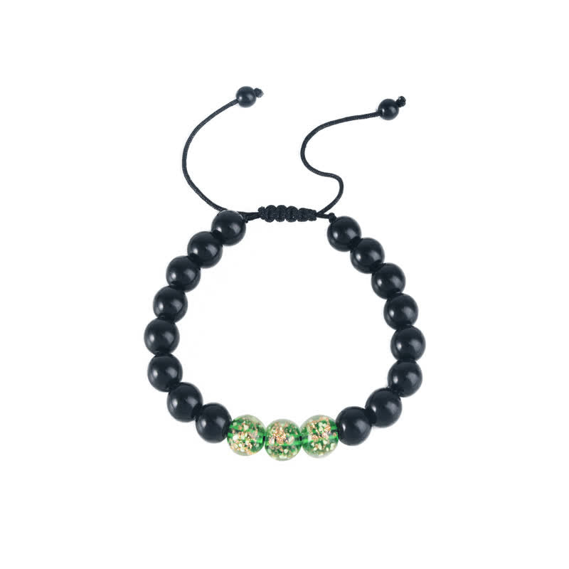 KarmaRipple's Black Obsidian Luminous Glowstone Strength Bracelet p10