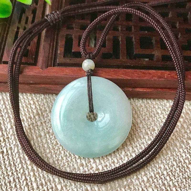 KarmaRipple's Round Jade String Fortune Pendant Necklace p5