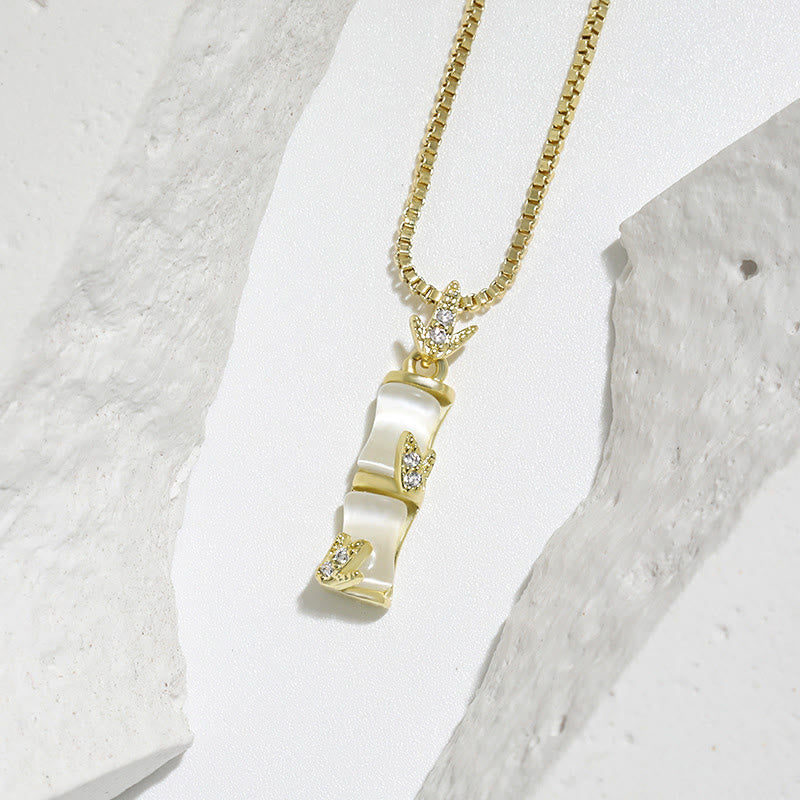 KarmaRipple's Chalcedony Bamboo Pattern Balance Pendant Necklace p6