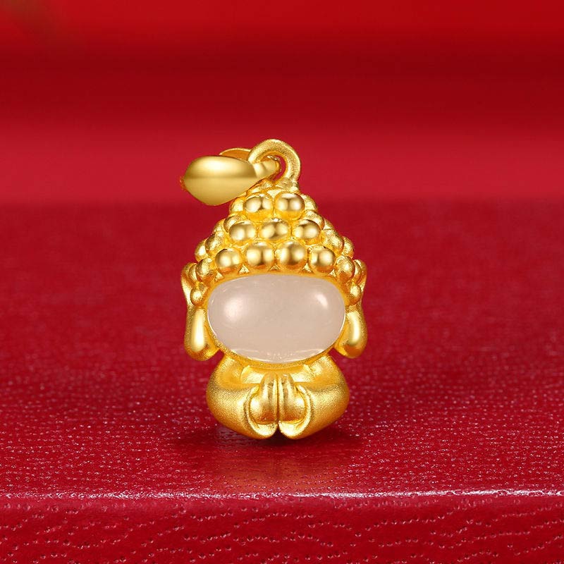 KarmaRipple's Ivory Jade Buddha Success Necklace Pendant p7