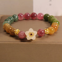 KarmaRipple's Colorful Tourmaline Jade Flowers Love Bracelet