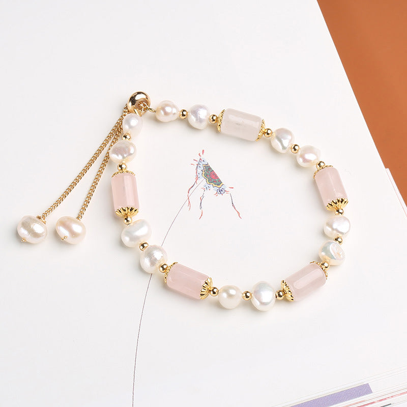 KarmaRipple's Green Aventurine Pearl Pink Gemstone Bead Fortune Bracelet p10