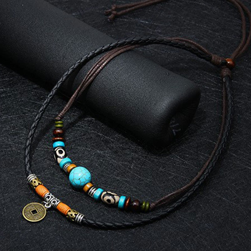 KarmaRipple's Turquoise Dzi Bead Protection Pendant p5