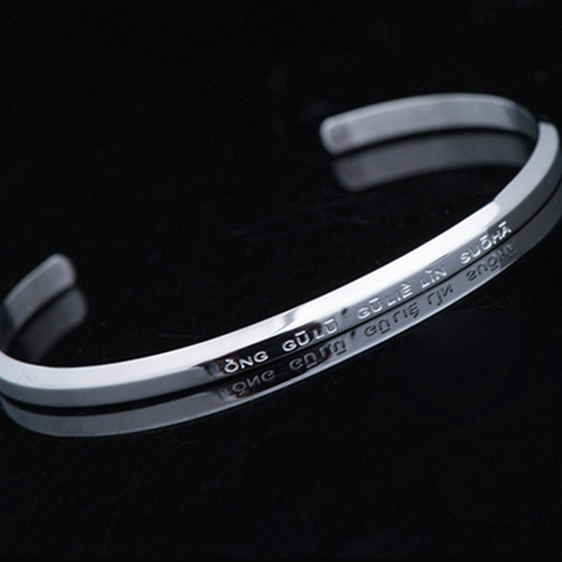 KarmaRipple's Six True Words Engraving Titanium Steel Blessing Protection Bracelet p13
