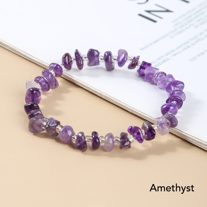 KarmaRipple's Authentic Irregular Shape Stone Gemstone Meditation Balance Bracelet p1