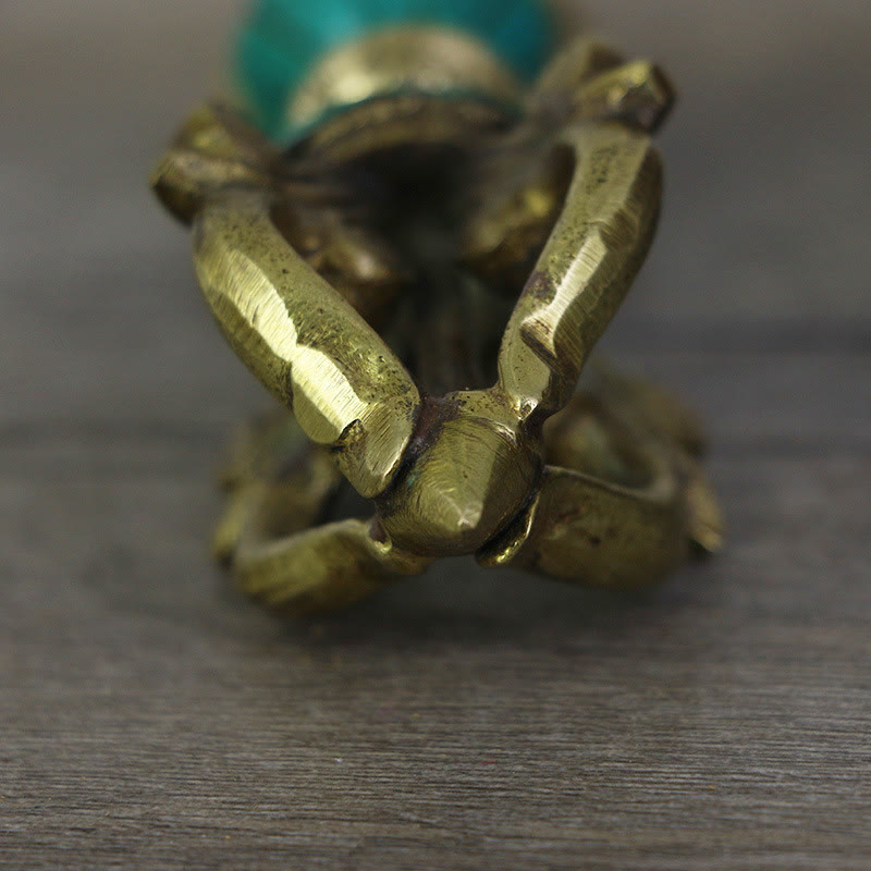 KarmaRipple's Tibetan Five Prong Vajra Dorje Handcrafted Nepal Spiritual Power Bronze Decoration p5