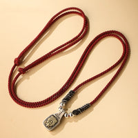 KarmaRipple's Tibetan 925 Sterling Silver Zakiram Goddess of Wealth Protection Rope Pendant Necklace