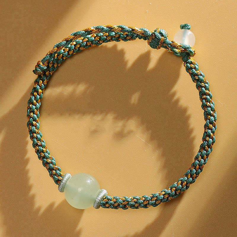 KarmaRipple's Handmade Red Agate Amethyst Golden Rutilated Quartz Pink Gemstone Bead Calm Woven Bracelet p44