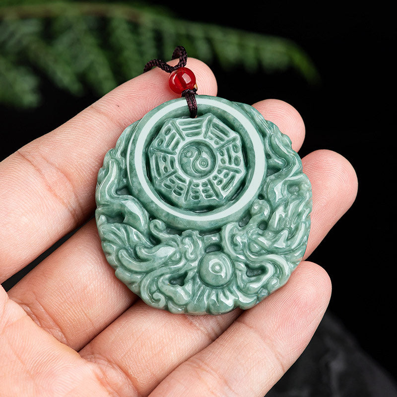 KarmaRipple's Dragon Jade Yin Yang Balance Pendant String Necklace p4
