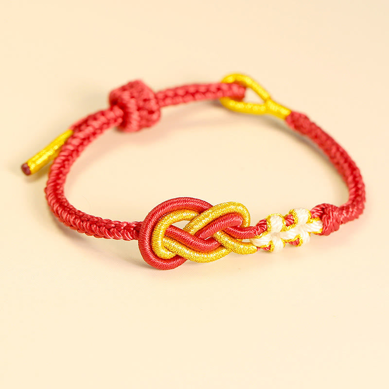 KarmaRipple's Handcrafted Eight Thread Peace Weave Peach Blossom Weave Fortune Connection Bracelet p14