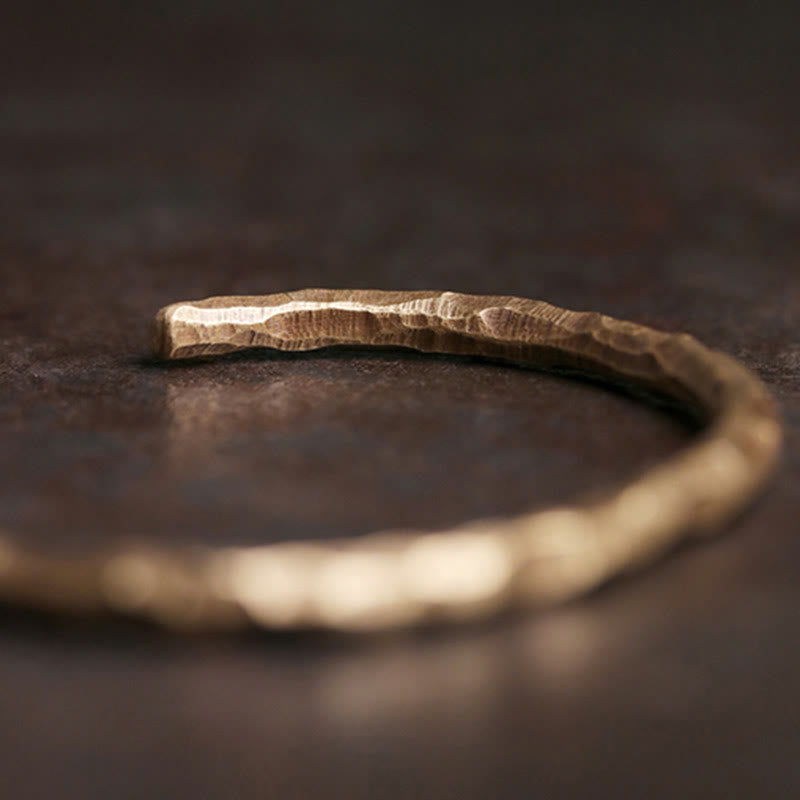 KarmaRipple's Tibetan Bump Texture Bronze Fortune Cuff Bracelet Bangle p5