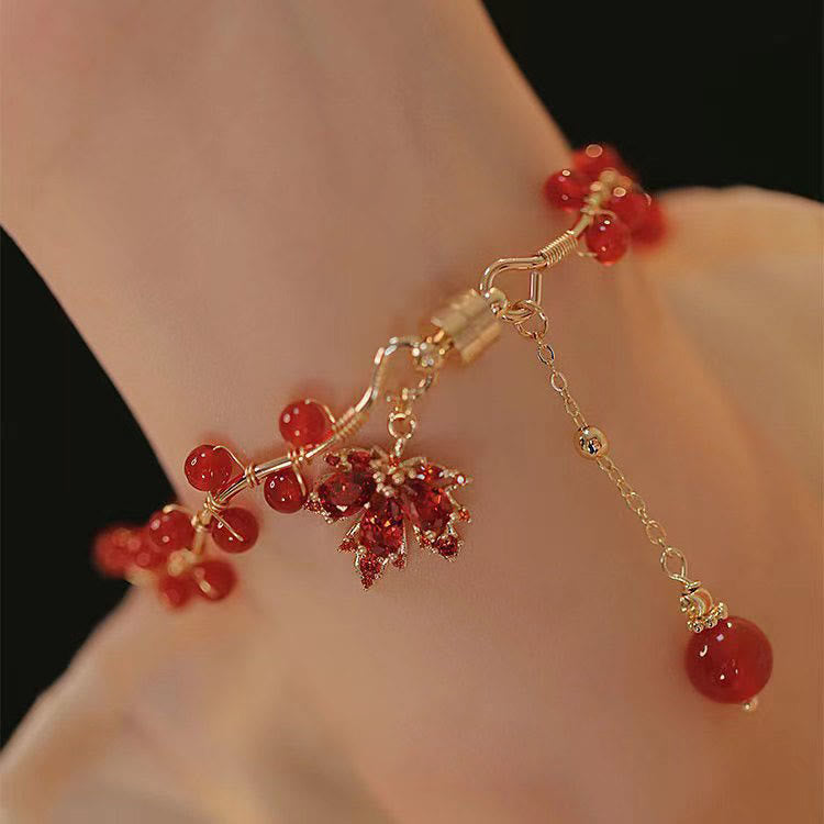 KarmaRipple's Red Maple Leaf Fortune Talisman Bracelet p8