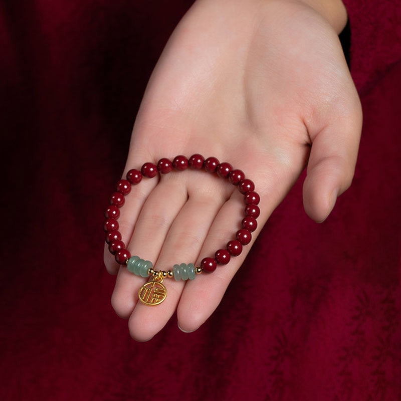 KarmaRipple's Cinnabar Green Aventurine Fortune Blessing Bracelet p6