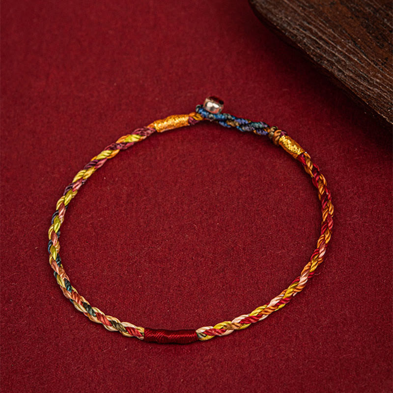 KarmaRipple's Handmade Five Color Thread Fortune Pair Child Adult Bracelet p5
