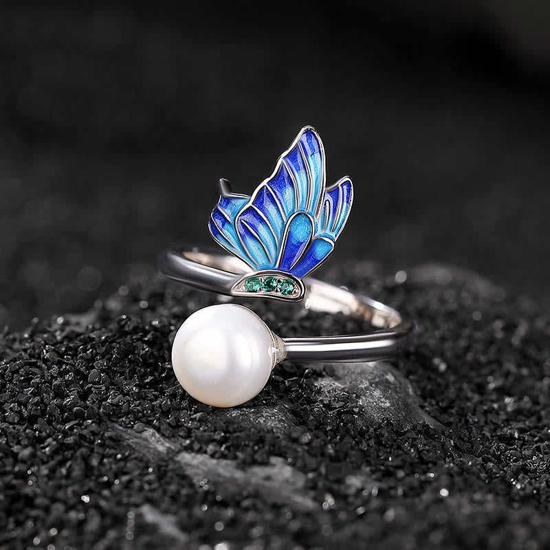 KarmaRipple's 925 Sterling Silver Pearl Butterfly Balancing Pendant Necklace Earrings Ring p23