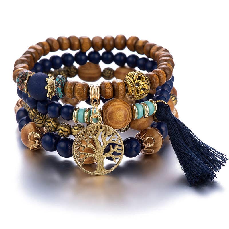 KarmaRipple's Wenge Wood Layered Tree Tassel Balancing Bracelet p14