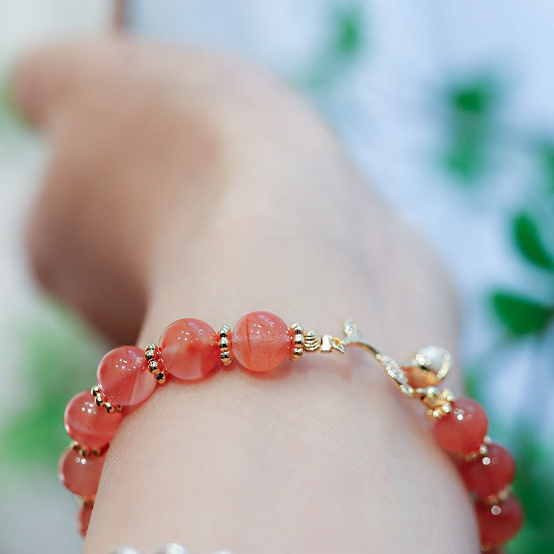 KarmaRipple's Authentic Red Agate Rose Confidence Calm Chain Bracelet p7