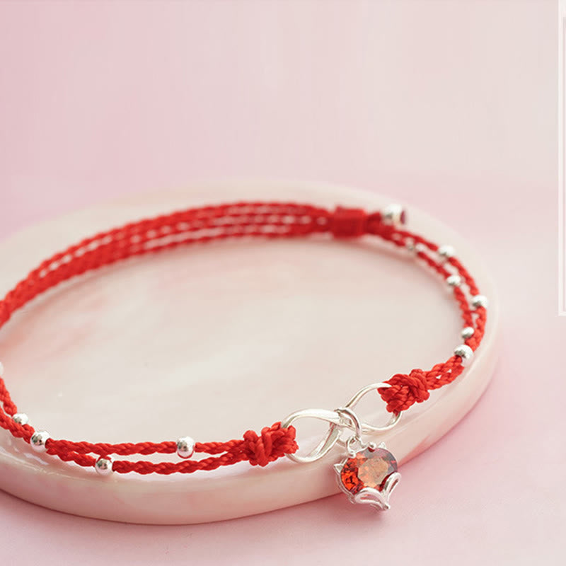 KarmaRipple's Love Heart Infinity Symbol Woven String Anklet p5
