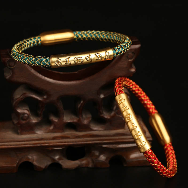 KarmaRipple's Handmade 999 Sterling Silver Om Mani Padme Hum Protection Dragon Scale Woven Magnetic Buckle Bracelet p13