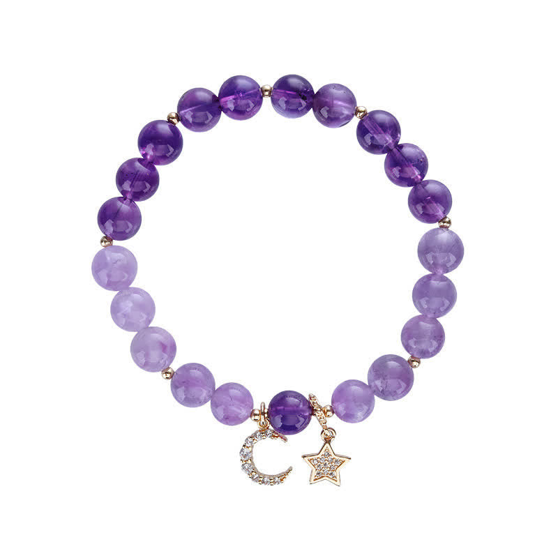 KarmaRipple's Amethyst Gemstone Moon Star Balancing Bracelet p7