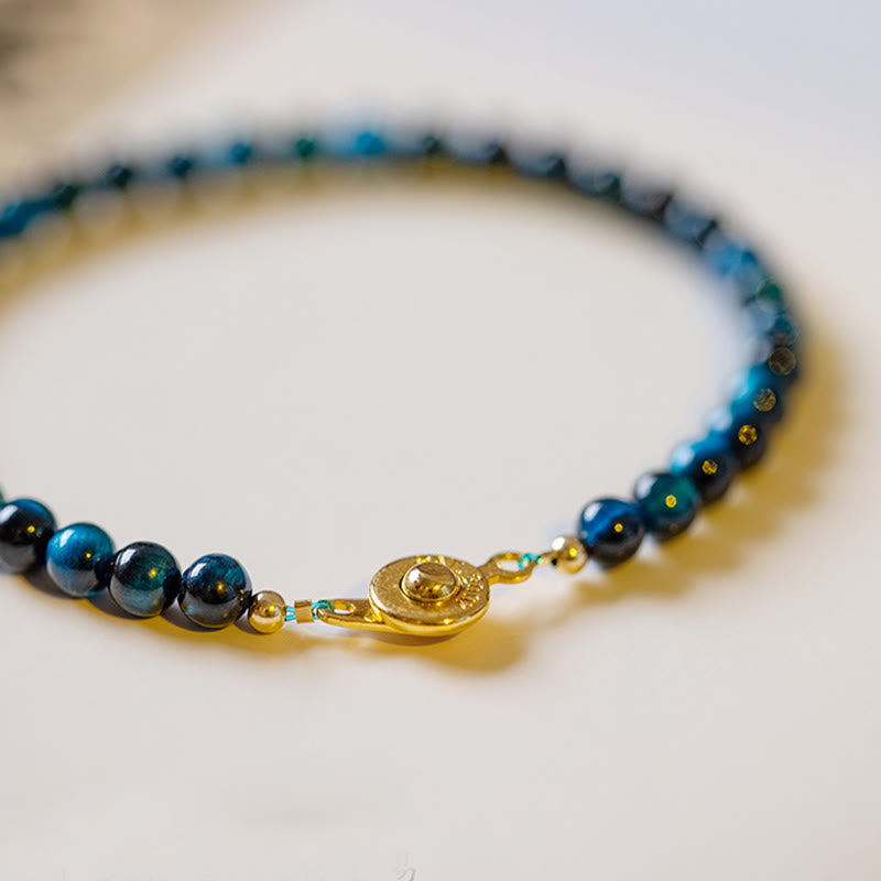 KarmaRipple's Authentic Blue Tiger Eye Stone Protection Chain Bracelet p8