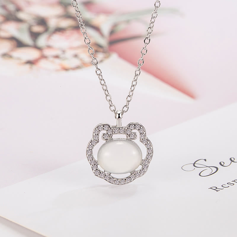 KarmaRipple's Chalcedony Lock of Good Wishes Positive Pendant Necklace p7