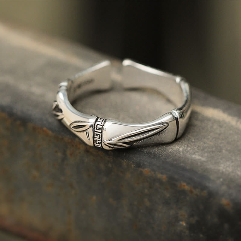 KarmaRipple's Simple Bamboo Design Bronze Fortune Wealth Adjustable Ring p11