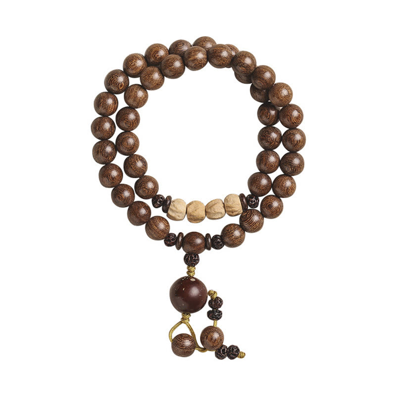 KarmaRipple's Sandalwood Small Leaf Red Sandalwood Bodhi Seed Purification Double Wrap Bracelet p17