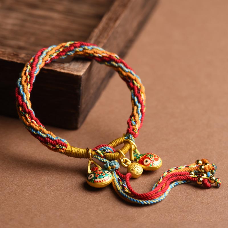 KarmaRipple's Gold Swallowing Beast Family Fortune Reincarnation Weave Braid Colorful String Bracelet p3