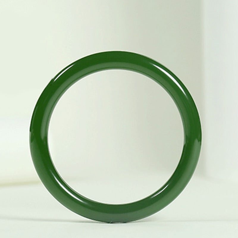 KarmaRipple's Cyan Jade Longevity Blessing Bangle Bracelet p6