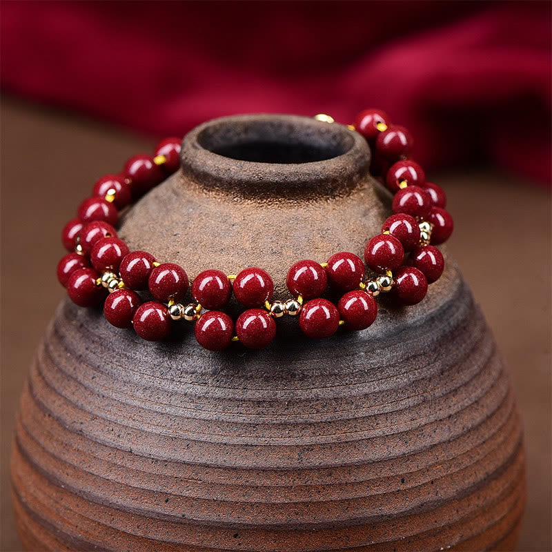 KarmaRipple's Authentic Cinnabar Beaded Blessing Bracelet p4
