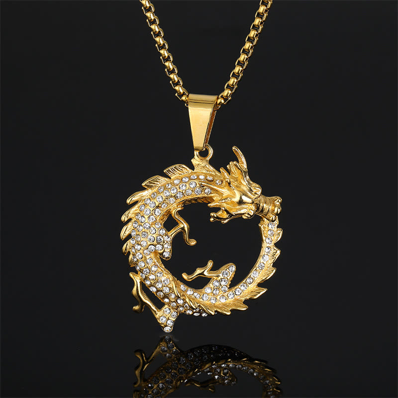 KarmaRipple's Chinese Zodiac Dragon Pattern Success Pendant Necklace p1