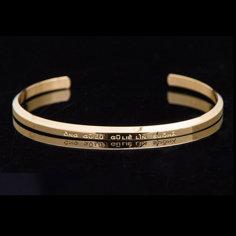 KarmaRipple's Six True Words Engraving Titanium Steel Blessing Protection Bracelet p28