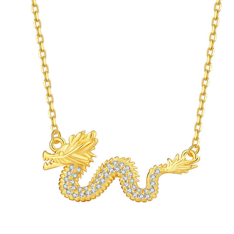 KarmaRipple's 925 Sterling Silver Year Of The Dragon Auspicious Golden Dragon Fortune Chain Pendant Necklace p10